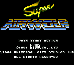 Super Airwolf (Japan) Title Screen